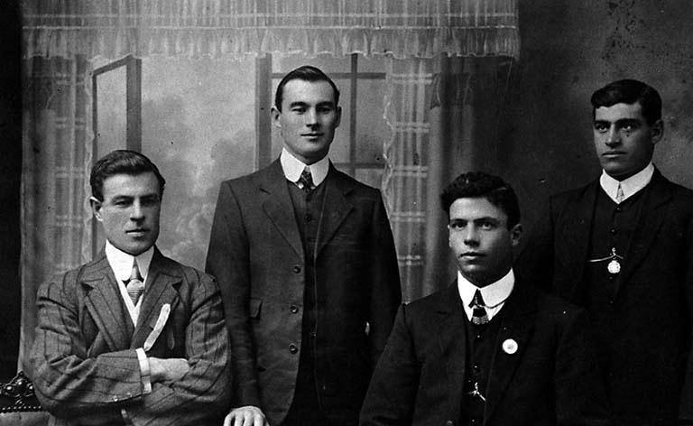 1911 Carnival reps - L-R  Francis Hanson, Sampson Hosking, Harold Olivar, Angelo Congear.jpg